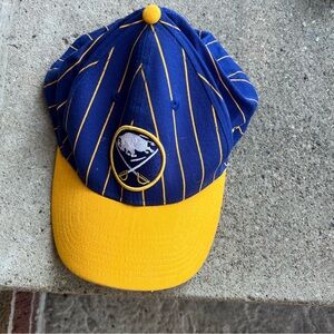 Vintage Hockey New Era Blue and Yellow Buffalo Sabres Hockey Cap Hat
